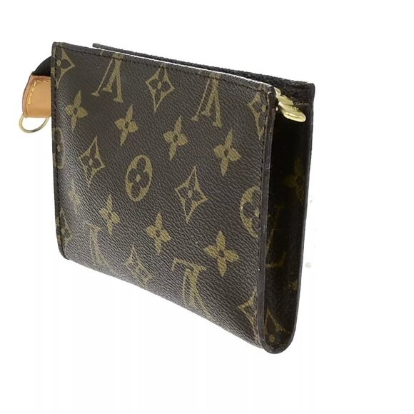 LOUIS VUITTON Logo BUCKET PM Pouch Bag Monogram Leather Brown France 60EE073 - Picture 9 of 13
